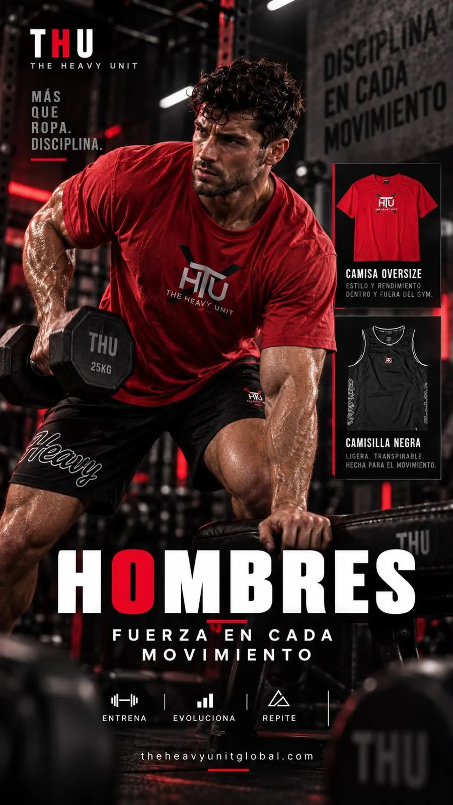 Hombres – Fuerza en cada movimiento. Camisa oversize y camisilla The Heavy Unit