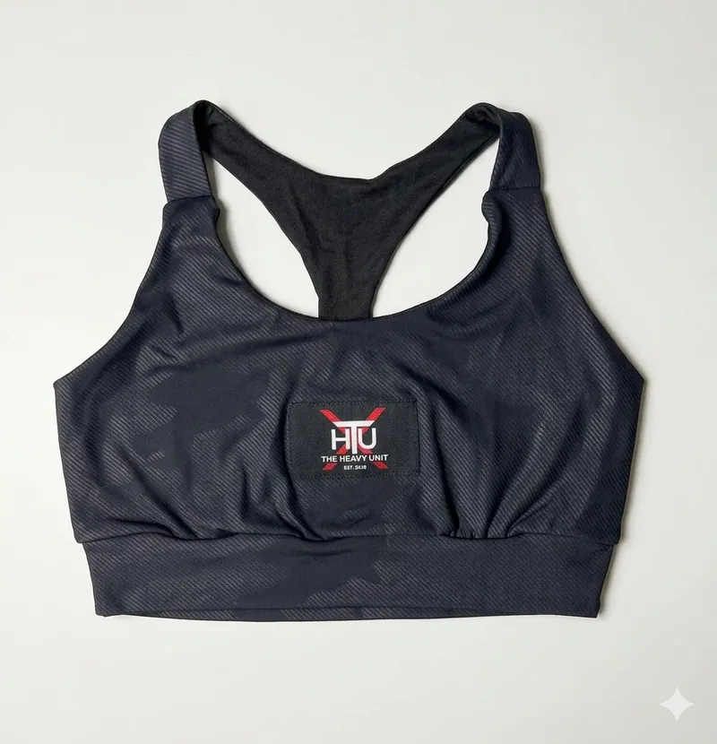 Top deportivo negro mujer soporte premium gym Colombia – The Heavy Unit